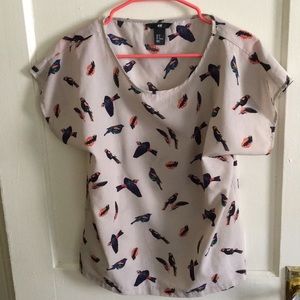 H&M Pattern Top with Birds